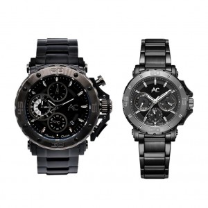 Alexandre Christie AC 9205 Full Black Steel Couple